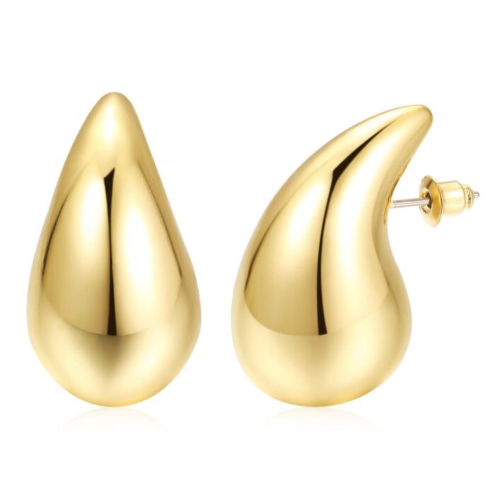 The Aura Waterdrop Gold Plated Earrings by Ifshas - Jewellery & Accessories. 18K Gold Plated Jewelry in Dubai