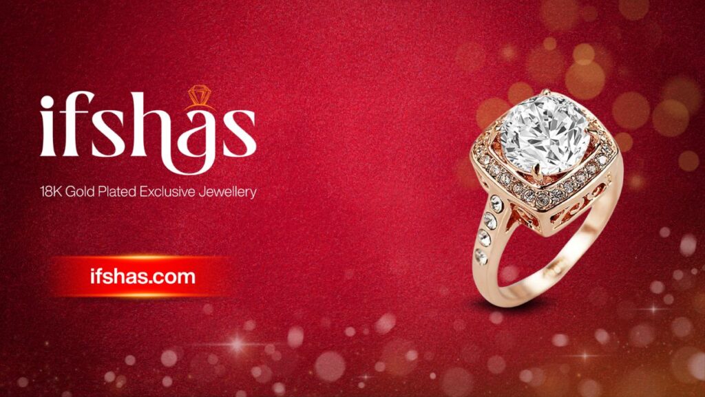 Ifshas 18K Gold Plated Rings For Women in Dubai